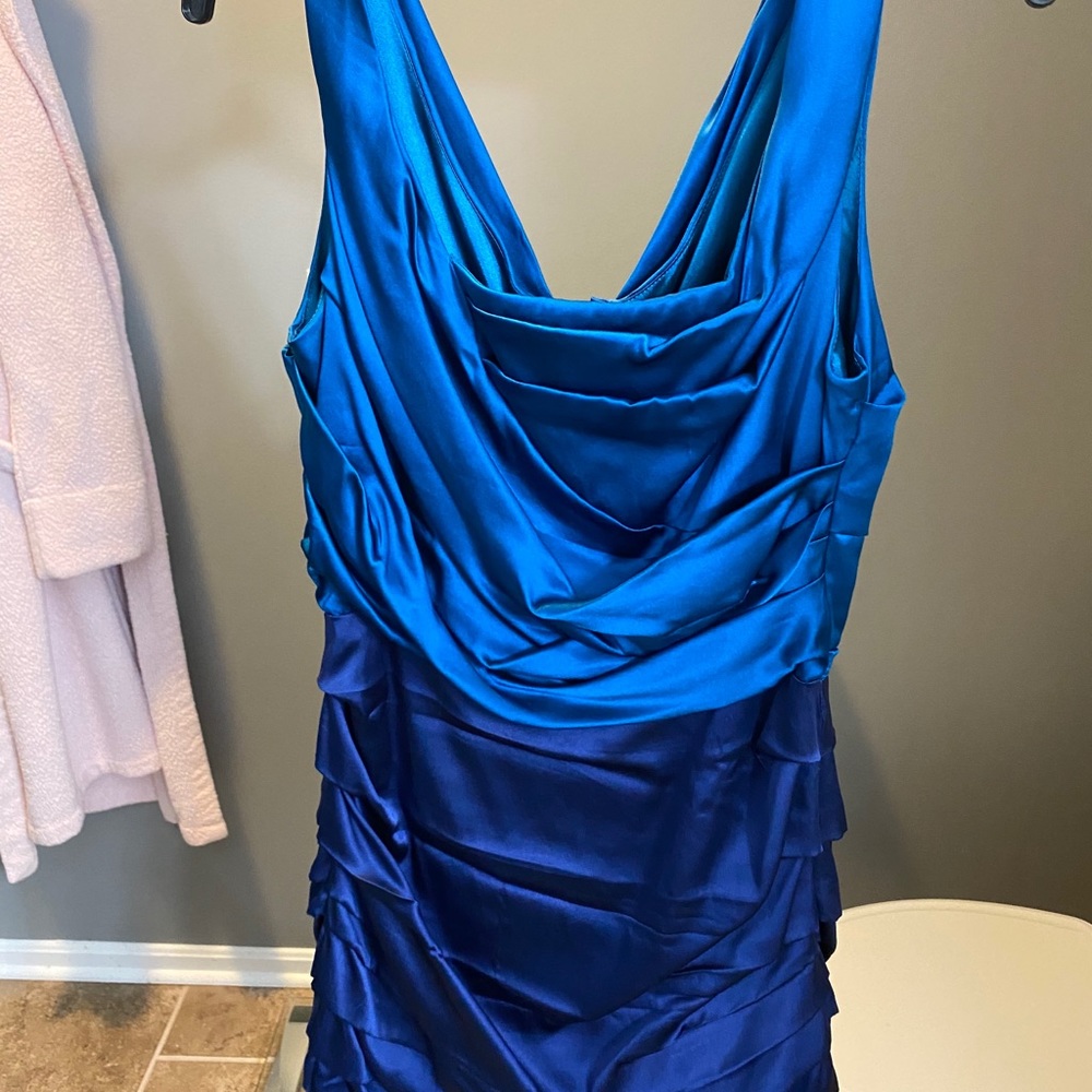EUC Express Studio Sz 8 blue & turquoise dress